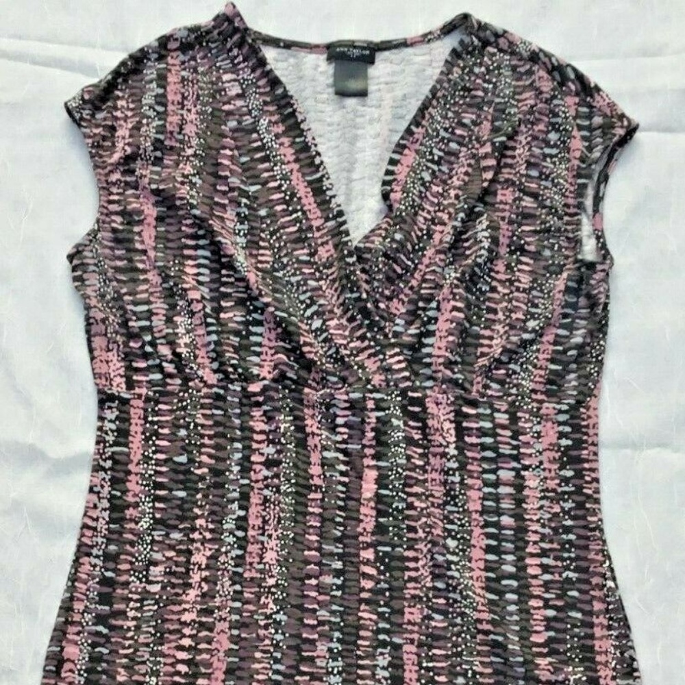 Ann Taylor Sleeveless XS Cotton Multi Color Pink